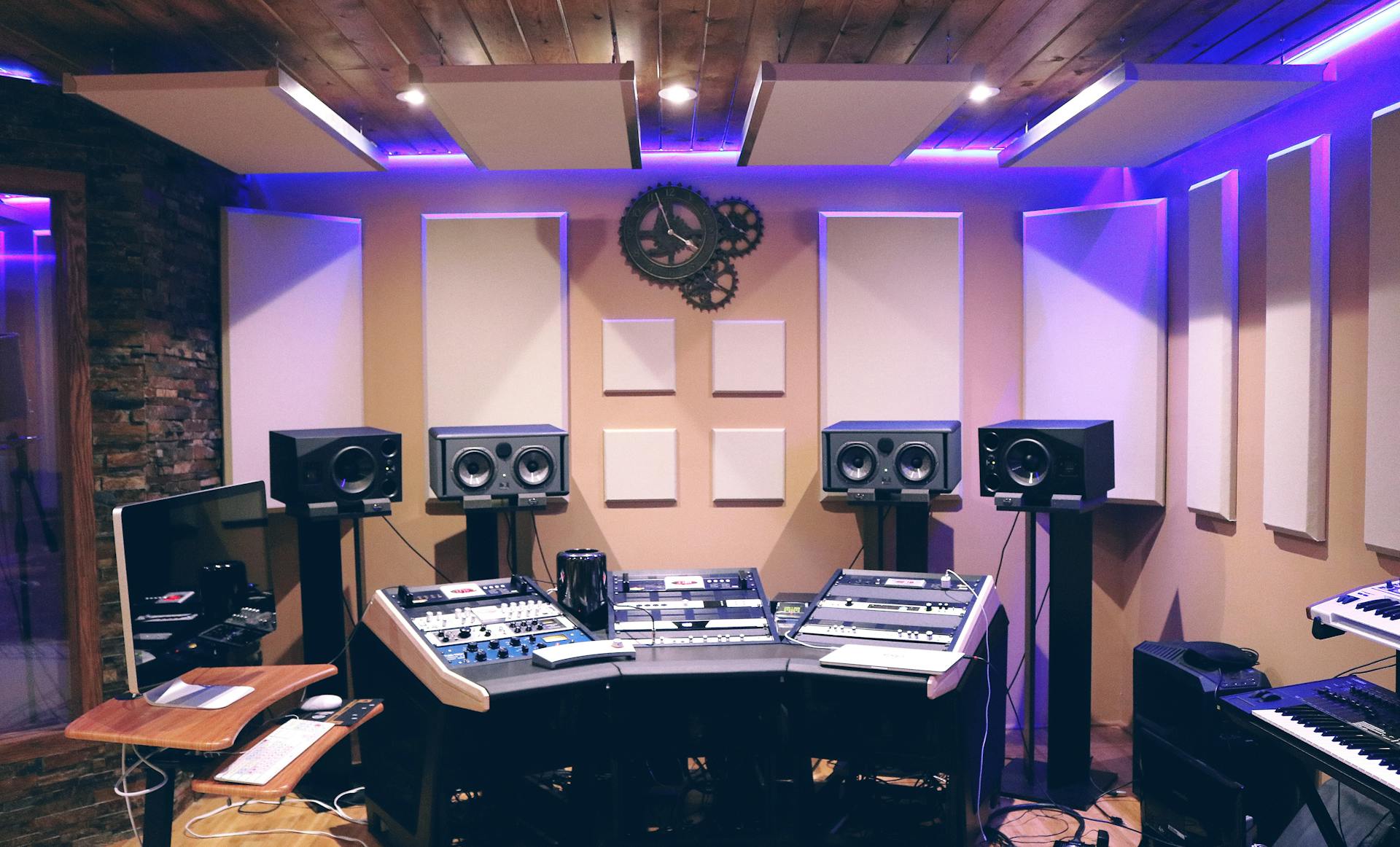 Recording studio setup used for modern music technology lessons